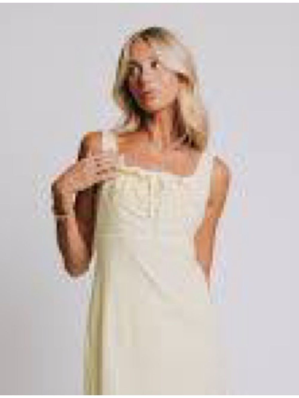 NWT One Loved Babe Butter Yellow Tiered Midi Cottagecore Dress M